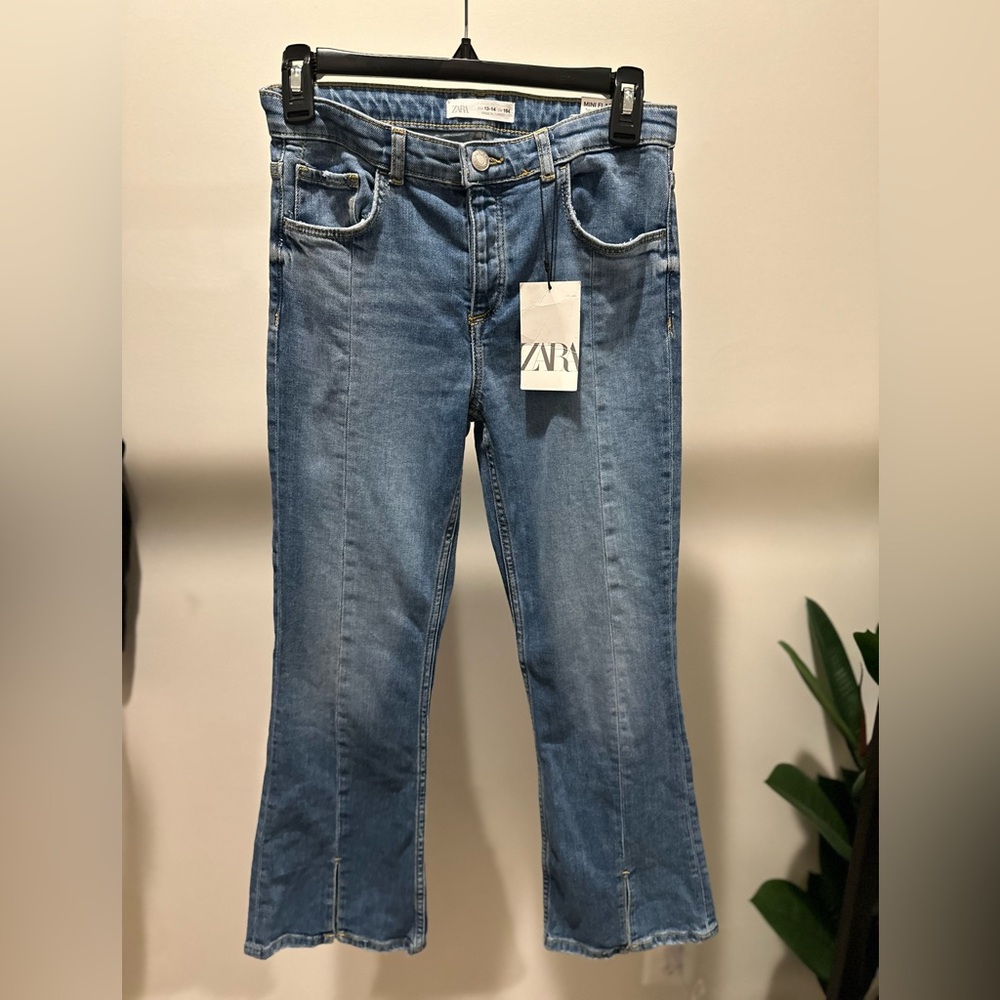Brand New Girls Zara Mini Flare Slit Jeans 13/14